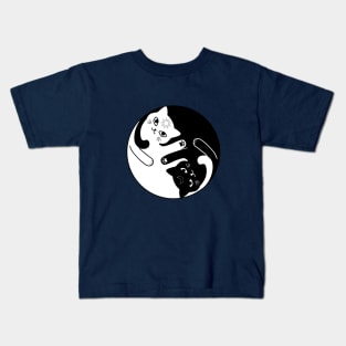 Cute Cats Yin Yang Cat Lover Gift. Kids T-Shirt